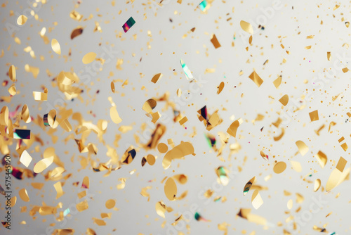 Party golden Confetti Background Illustration Generative AI