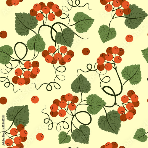 seamless pattern with red berries