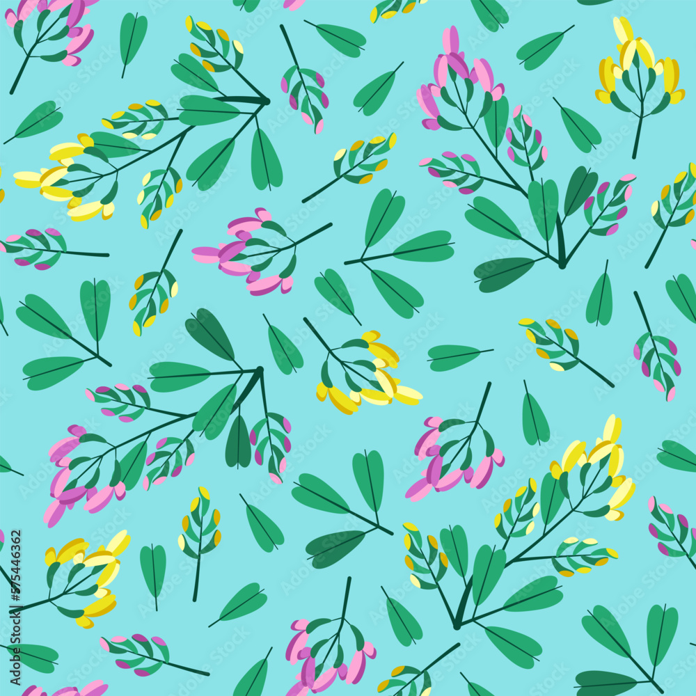 seamless pattern small wild flowers