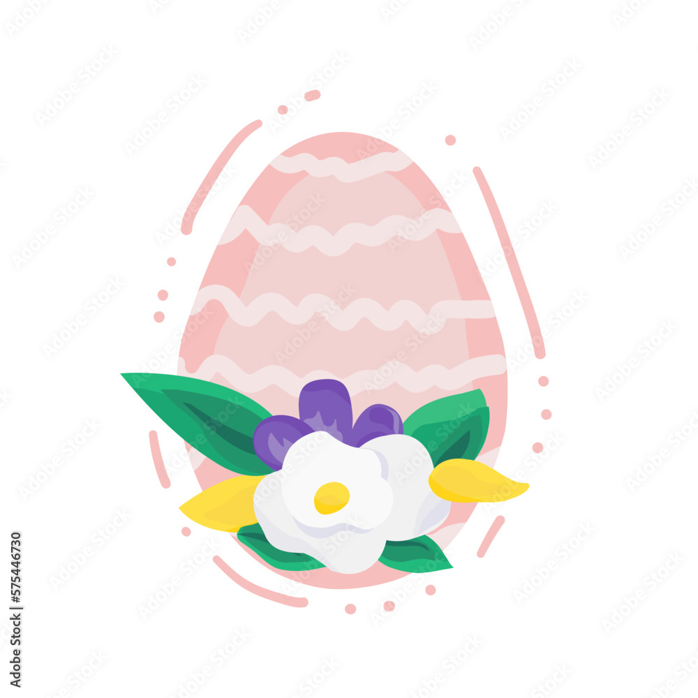 Happy Easter banner, poster, greeting card. Trendy Easter design with flowers and egg in pastel colors on white background. Vector illustration in modern minimal cartoon style. Happy Easter banner, poster, greeting card. Trendy Easter design with flowers and egg in pastel colors on white background. Vector illustration in modern minimal cartoon style.