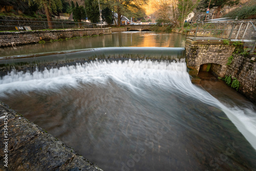 Long exposure of a waterfall Cheddar village in Somerset photo