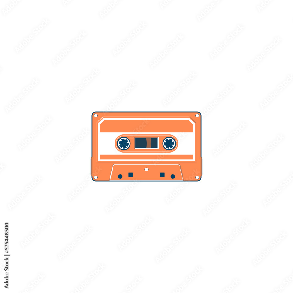 Vector illustration of a cassette tape in various colors