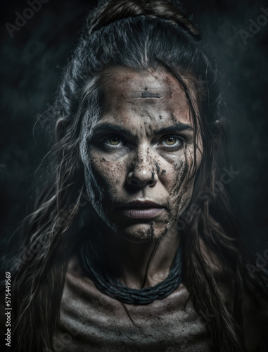 Prehistoric woman Portrait-Generative AI 