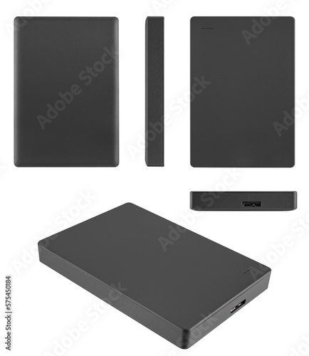 pocket, external drive, isolated on white background