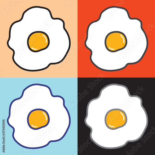 fried eggs vector illustration