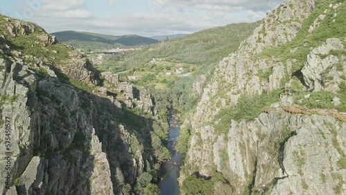 Drone view of the rocky hills in Portugal. Cabril do Ceira, Fragas do Cabril photo