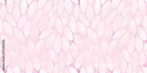 Watercolor leaves seamless vector pattern. Pink spring leaves background, textured jungle print
