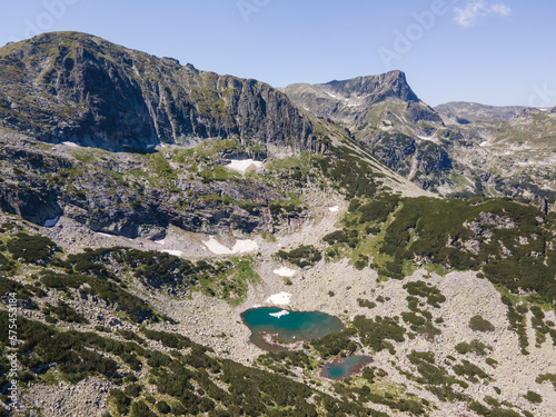 Aerial view of Rila Mountain near The Scary Lake, Bulgaria