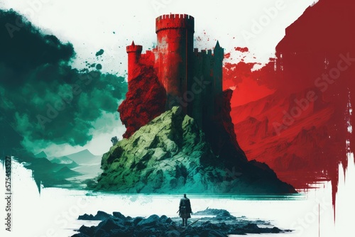 The Game of Thrones imagined. Dragonstone Keep is a castle. Predicated on the show's source material. Generative AI