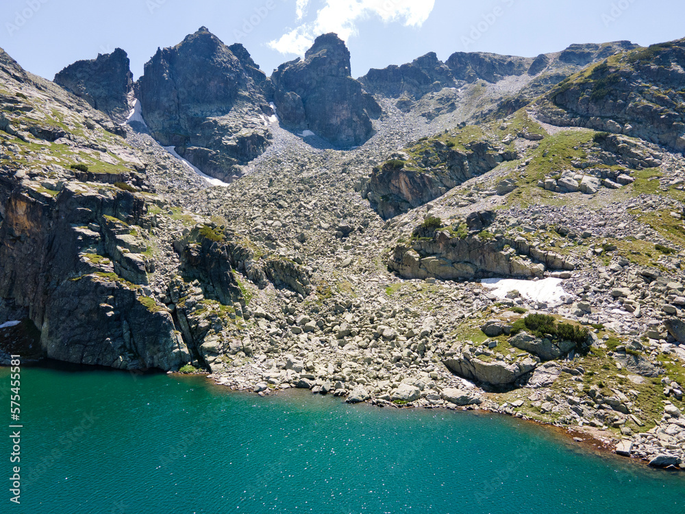 Aerial view of Rila Mountain near The Scary Lake, Bulgaria