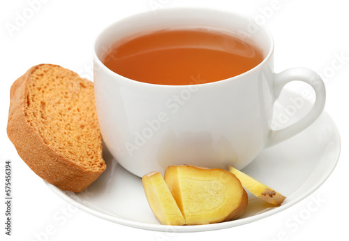 Herbal tea toast as breakfast