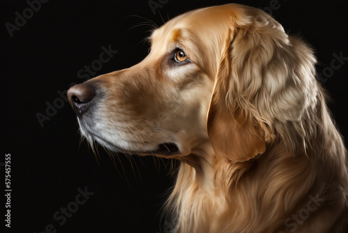 Wallpaper Mural A dog, a golden Retriever on a black background. Generative AI. Torontodigital.ca