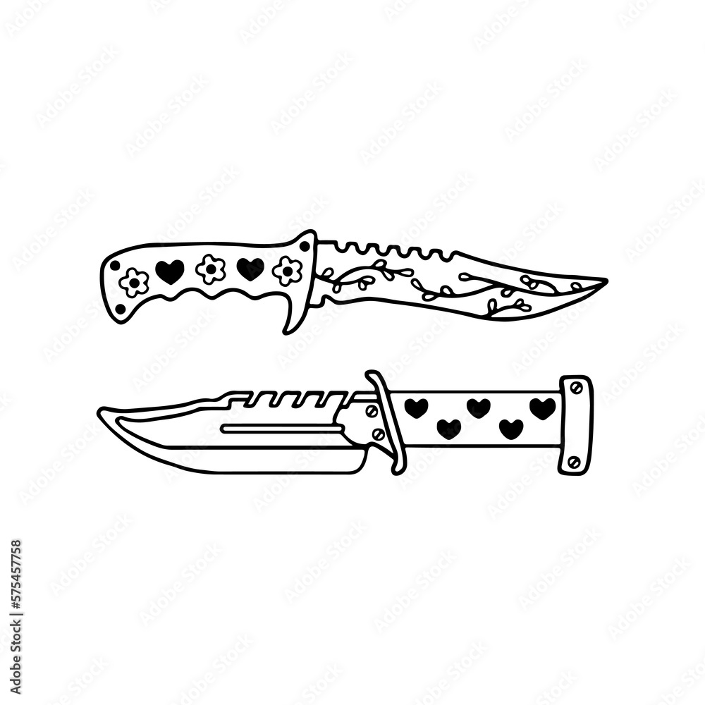 vector illustration of two cool knives Stock Vector |