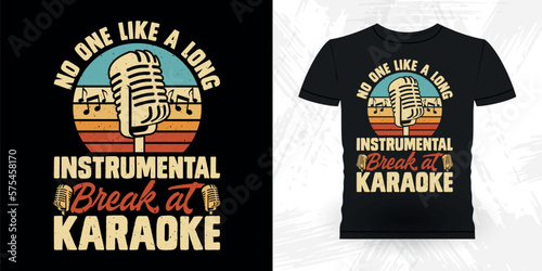 Karaoke Lover Funny Musician Music Bass Retro Vintage Musician T-shirt Design