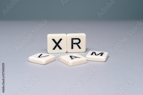 XR - a combination of VR AR MR written in tiles isolated