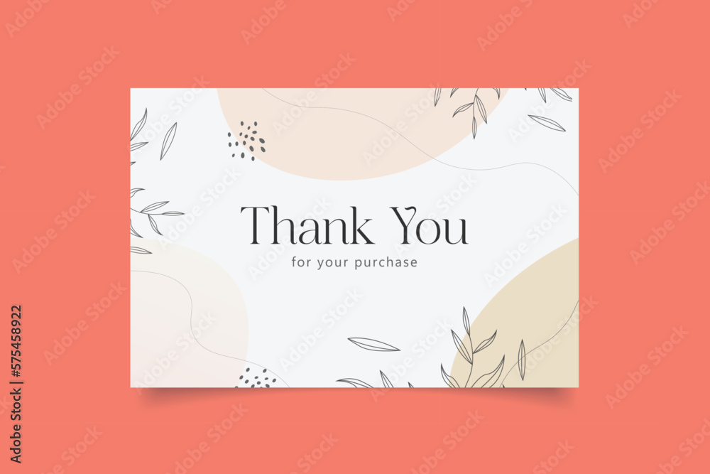thank you card template design with abstract background - obrazy, fototapety, plakaty 
