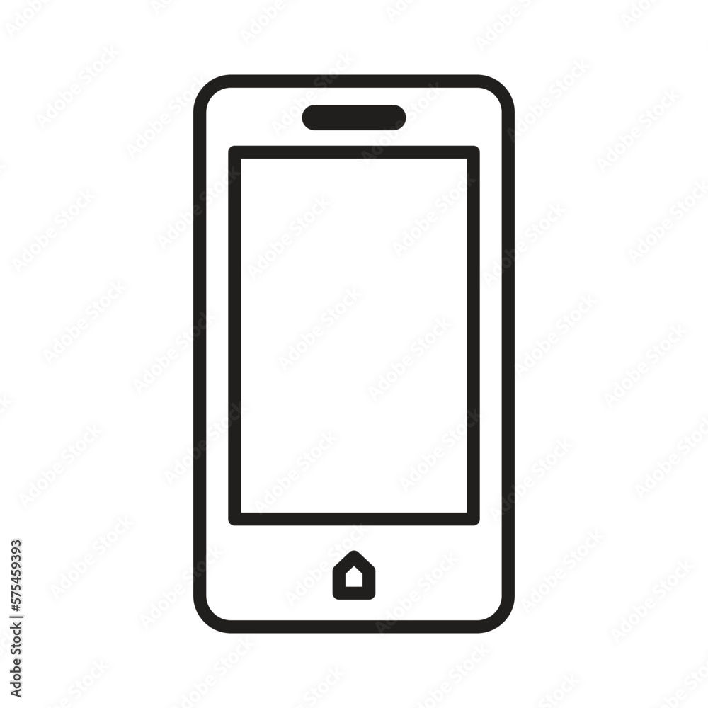 smartphone line icon black, mobile phone icon outline vector, touch screen phone line, Trendy Smartphone Icon vector eps 10