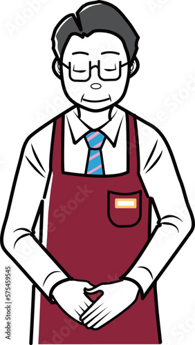 お辞儀する店員さん