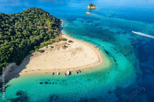 Aerial view of Marathonisi Island near Zakynthos island in Greece фототапет