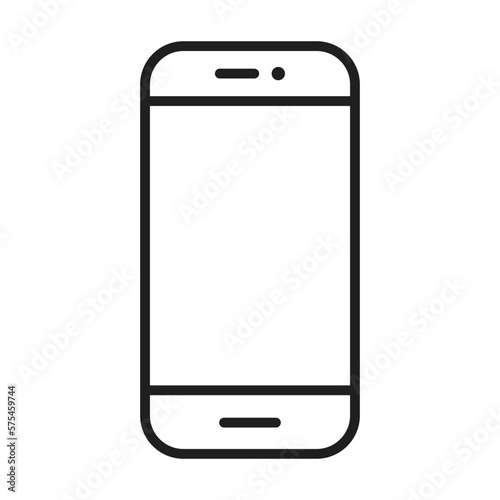 smartphone line icon black, mobile phone icon outline vector, touch screen phone line, Trendy Smartphone Icon vector eps 10