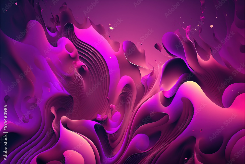 Fototapeta premium Vibrant neon purple liquid background. AI Generative