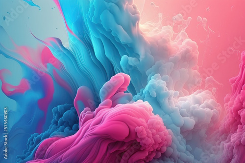 Colorful cotton candy in pink and blue color. Generative background