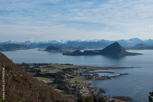 Mountains in Norway on an island