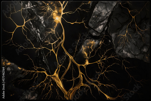 Black marble background wall surface. Abstract dark elegant generative backdrop
