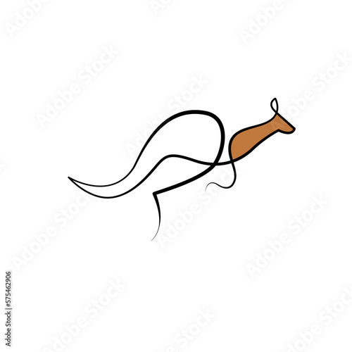 One Line Art of Animals - AI Format - Kangaroo