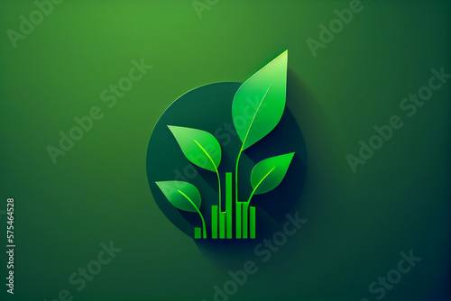 Concept illustration of stock market rising trend with sustainable growth