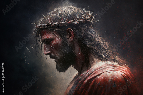 Jesus Christ, The savior of mankind. Generative AI	