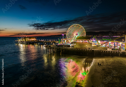 Santa Monica pier at dusk © PixilRay