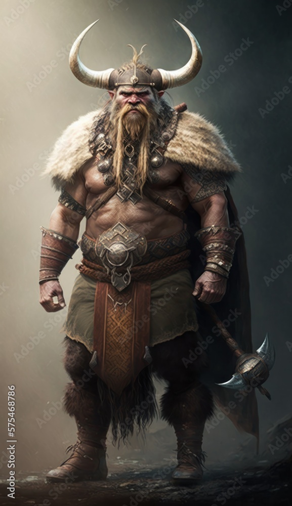 Raiding Valhalla: A Cute, Cool, and Beautiful Viking Animal Yak Warrior's Battle on a Longship with Beautiful Stylish Designer Armor and Norse Mythology (generative AI)