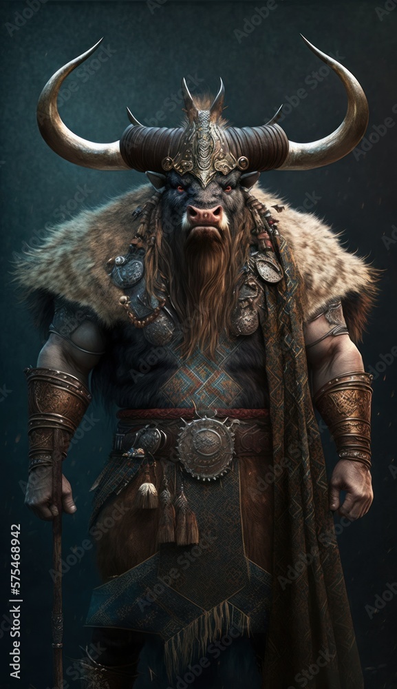 Raiding Valhalla: A Cute, Cool, and Beautiful Viking Animal Bison Warrior's Battle on a Longship with Beautiful Stylish Designer Armor and Norse Mythology (generative AI) Raiding Valhalla: A Cute, Cool, and Beautiful Viking Animal Bison Warrior's Battle on a Longship with Beautiful Stylish Designer Armor and Norse Mythology (generative AI)