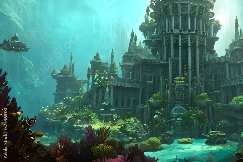 Enchanting Underwater Palace Game Art Generated By AI