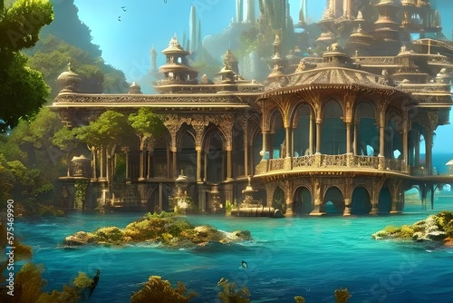 Enchanting Underwater Palace Game Art Generated By AI