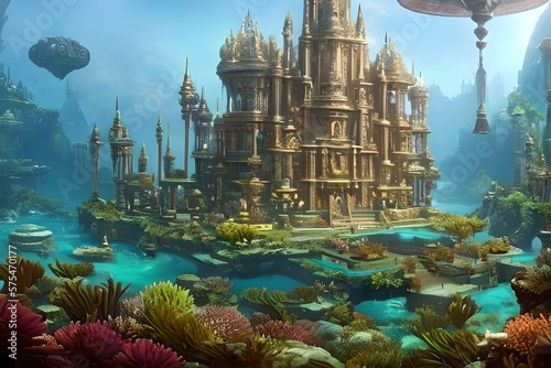 Enchanting Underwater Palace Game Art Generated By AI