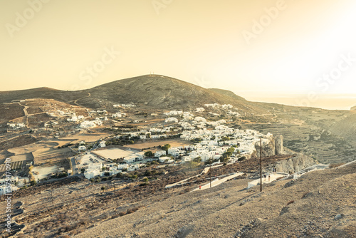 Chora white village of Folegandros, Cyclades islands, Greece