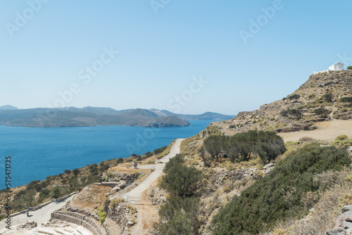 View from Plaka in Milos, Greece