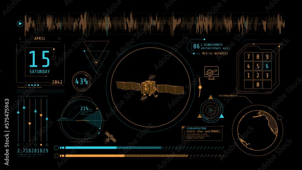Animation of infographics about receiving satellite data on alpha channel. Animation of infographics about receiving satellite data on alpha channel.