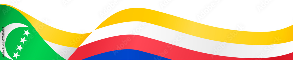 Comoros flag wave isolated on png or transparent background Comoros flag wave isolated on png or transparent background