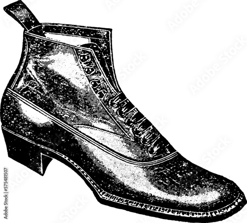 Illustration of Pointy Men Business Fashion Boot With Laces and Heel