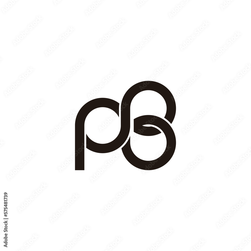 letter pb linked loop geometric logo vector letter pb linked loop geometric logo vector