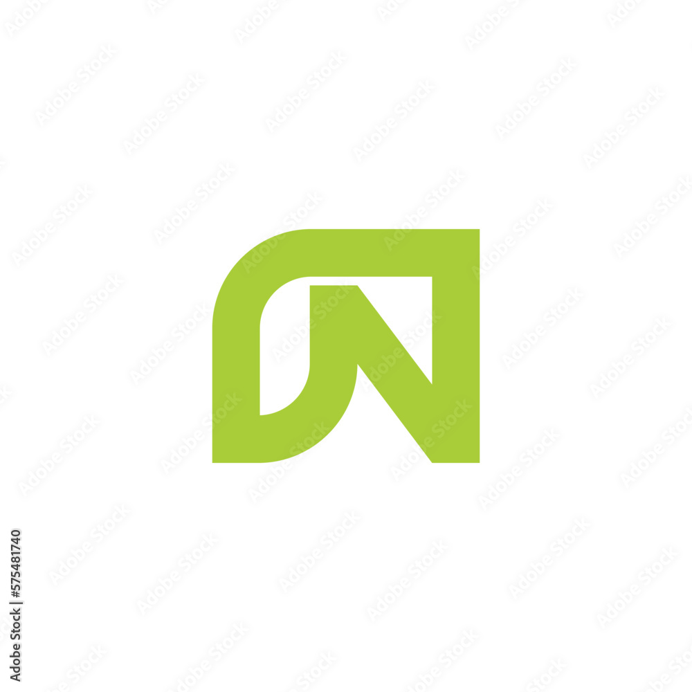 letter n leaf simple geometric line logo vector letter n leaf simple geometric line logo vector
