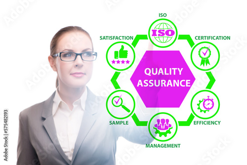 Businesswoman in quality assurance concept