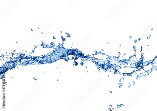 青い波と水しぶきのイラスト © k_yu