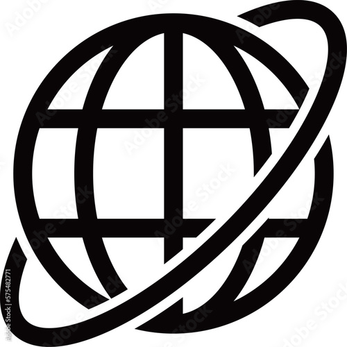 モノクロのインターネットのアイコン