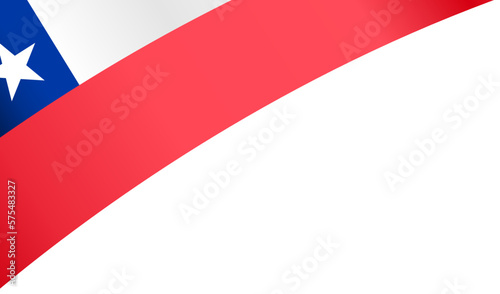 Chile flag wave isolated on png or transparent background