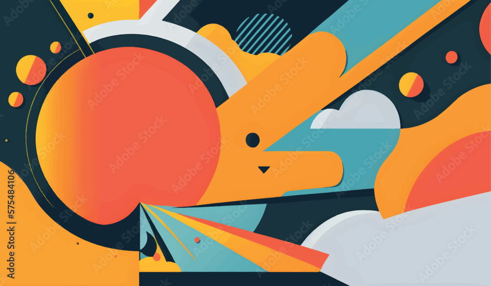 Fototapeta premium wallpaper with minimalist abstract shapes with curves.