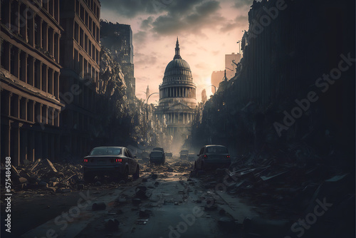 St Pauls Cathedral in an abandoned Post Apocalyptic London | Generative AI 